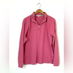 Peter Millar Sweater Mens XL Pink 1/4 Zip Pullover Golf Preppy Stretch Sport